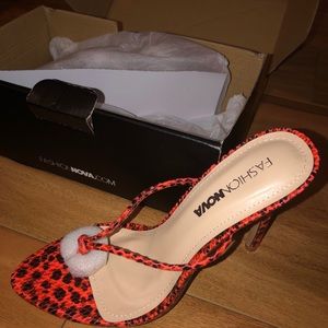 Orange print heels